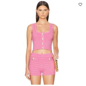 Pink retrofete shorts set